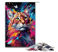 1000 Piece Puzzle For Adults Colorful And Handsome Cat Game Puzzles for Is Ideal As A Gift for The Whole Family 75x50cm