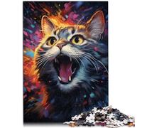 1000 Piece Puzzle For Adults Colorful Art Cosmic Cats Hand speed competition 26x38cm gifts for friends and family for teenager 14+