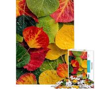 1000 Piece Puzzle For Adults Colorful Aspen Tree Leaves Jigsaw Puzzle Hands-on Game Hand Speed Race Deal As Gifts for The Whole Family (size 50x75cm)