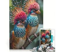 1000 Piece Puzzle For Adults Colorful Birds with Spiky Crests, Toy Wall Decor, Hand Speed Race, Suitable for Desktop Decoration 38x52cm