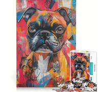 1000 Piece Puzzle For Adults Colorful Boxer Dog Portrait, Educational Games, Improve Memory, Unique Birthday And Xmas Gifts 50x75cm