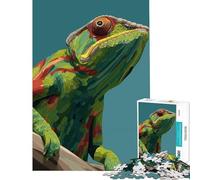 1000 Piece Puzzle For Adults Colorful Chameleon Illustration for Educational Game Challenge Toy for Educational Game A Work of Art Great Gifts for Games (Size 38x52cm)