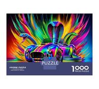1000-piece Puzzle for Adults Colorful Cobra Car Art Print Jigsaw for Adults Anti-Stress Toys Difficult Challenge Unique Birthday And Xmas Gifts 52x38cm/1000pcs
