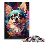 1000 Piece Puzzle For Adults Colorful Drawing of Chihuahua Dog Game Puzzles for Is Ideal As A Gift for The Whole Family 1000 PCS(38x26cm)
