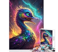 1000 Piece Puzzle For Adults Colorful Emu with Lightning Educational Toy Great Gift for Games for Educational Game for Birthday, Chrismas Size 38x26cm