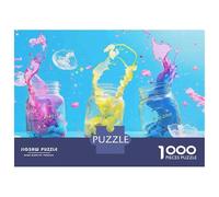 1000-piece Puzzle for Adults Colorful Paint Splash Jars Teenager Puzzles Anti-Stress Toys Difficult Challenge Fun Activities at Home 52x38cm/1000pcs
