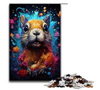 1000 Piece Puzzle For Adults Colorful Psychedelic Animal of Squirrel Game Puzzles for Is Ideal As A Gift for The Whole Family 1000 PCS(75x50cm)