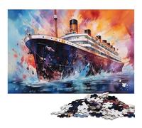 1000 Piece Puzzle for Adults Colorful Psychedelic Jungle Cruise Ship Jigsaw Puzzles Wooden Jigsaw Learning Educational Toy 1000pcs(75x50cm)