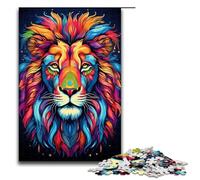 1000 Piece Puzzle For Adults Colorful Psychedelic Lion Game Puzzles for Is Ideal As A Gift for The Whole Family 1000 PCS(75x50cm)