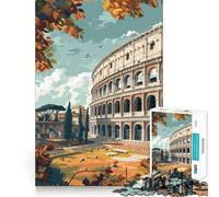1000-piece Puzzle for Adults Colosseum Autumn View Fine Joint Fun Smart Challenge Fun Quiet Game Time Birthday Hobby Gift (50x75cm)