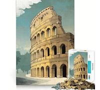 1000 Piece Puzzle For Adults Colosseum Watercolor Illustration Smooth Joint Fun Logic Puzzle Play Casual Game Time Xmas Scene Art (50x75cm)