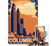 1000-piece Puzzle for Adults Columbus Ohio Premium Cut Fun Brain Boosting Play Chill Game Play Christmas Calm Gift (38x52cm)