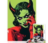 1000-piece Puzzle for Adults Comic Female Devil Jigsaw Puzzles for Adults But Fun And Humorous Help The Brain Exercise Gifts for Friends And Family (38x26cm)