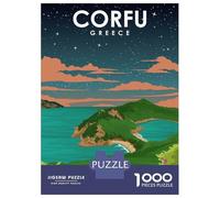 1000 Piece Puzzle for Adults, Corfu Enchanted Night Artwork, Creative Leisure Activity, Idea, Precision Cut Pieces, 52x38cm/1000pcs