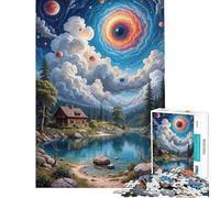 1000 Piece Puzzle For Adults Cosmic Cabin by The Lake Jigsaw Puzzle Hands-on Game Hand Speed Race Deal As Gifts for The Whole Family (size 38x52cm)