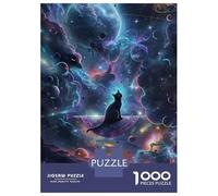 1000-piece Puzzle for Adults Cosmic Cat on Magic Carpet Jigsaws for Adults Family Games Precision Cutting Unique Birthday And Xmas Gifts 38x26cm/1000pcs