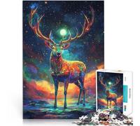 1000-piece puzzle for adults Cosmic Deer Made of cardboard，for 14+ fun games for families As a gift for the whole family and friends。size：26x38cm/10.24x14.96inch