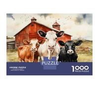 1000-piece Puzzle for Adults Cows in The Barnyard Jigsaw for Adults Anti-Stress Toys Difficult Challenge Unique Birthday And Xmas Gifts 38x26cm/1000pcs