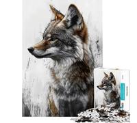 1000-piece Puzzle for Adults Coyote Portrait with Abstract Background Educational Challenge Presents for Women Hands-on Game for Ages 14 And over (50X75CM)