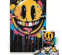 1000-piece Puzzle for Adults Crazy Colorful Smile Face, Impossible Game, Staycation Kill Time, Gifts for Friends And Family 38x26cm