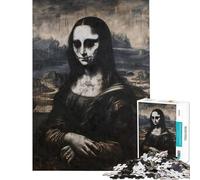 1000-piece Puzzle for Adults Creepy Mona Lisa Horror Help The Brain Exercise Difficult Challenge Relaxing Games for 14+ Puzzle Game Offered (50x75cm)