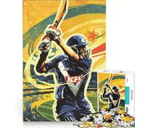 1000-piece Puzzle for Adults Cricket Player in Action, Family Game, Decompressing Intellectual, Improving Love between Couples 38x52cm