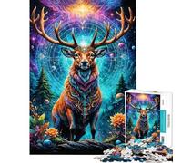 1000 Piece Puzzle For Adults Crowned Deer of Universe Jigsaw Puzzle Toy Wall Decor A Work of Art Deal As Gifts for The Whole Family (Size 38x52cm)