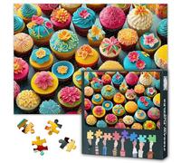 1000 Piece Puzzle for Adults - Cupcake Garden Fantasy Jigsaw Puzzles, Floral & Frosting Fusion Adult Puzzles 1000 Pieces, Whimsical Desserts Art - 27.5x19.7 Inches