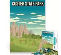 1000 Piece Puzzle For Adults Custer State Park Pixel Art Poster Neat Edge Decor Brain Activity Fun Easy Time Fun Birthday Mind Gift (38x52cm)