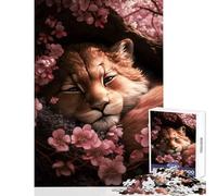 1000-piece Puzzle for Adults Cute Lion Cub Sleeping Puzzles for Teenagers Staycation Kill Time Help The Brain Exercise Unique Birthday And Gifts (50x75cm)