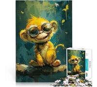 1000 Piece Puzzle For Adults Cute little yellow monkey Relax Games 26x38cm is ideal as gifts for the whole family for teenager Age 14 Up