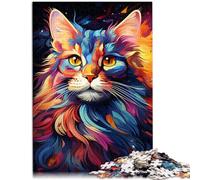 1000 Piece Puzzle For Adults cute maine coon cat Hand speed competition 26x38cm is ideal as gifts for the whole family for 14 year olds