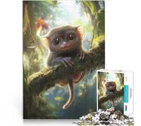 1000 Piece Puzzle For Adults Cute Tarsier on Branch Educational Games Home Decoration Every Piece is Unique - Challenging Family Fun Game 50x70cm
