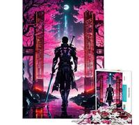 1000-piece Puzzle for Adults Cyberpunk Male Warrior Samurai Help The Brain Exercise Difficult Challenge Relaxing Games for 14+ Puzzle Game Offered (38x52cm)