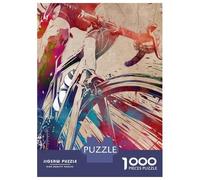 1000-piece Puzzle for Adults Cycling Watercolor Art Jigsaws for Adults Family Games Precision Cutting Unique Birthday And Xmas Gifts 52x38cm/1000pcs