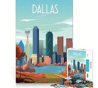 1000 Piece Puzzle For Adults Dallas Texas Smooth Joint Fun Logic Puzzle Play Casual Game Time Xmas Scene Art (38x26cm)