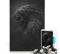 1000-piece Puzzle for Adults Dark Feathered Skull, Educational Games, Train Your Brain And Hands, Artists' Collection, Fine Arts 50x75cm
