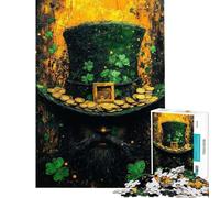 1000 Piece Puzzle For Adults Dark Leprechaun with Gold Coins Jigsaw Puzzle Hands-on Game Hand Speed Race Deal As Gifts for The Whole Family (size 38x52cm)