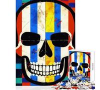 1000-piece Puzzle for Adults De Stijl Skull Jigsaw Puzzles for Adults But Fun And Humorous Help The Brain Exercise Gifts for Friends And Family (38x26cm)
