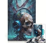 1000 Piece Puzzle For Adults Death Moth Skull Music, Brain Teaser Game, Interesting Stress Reduction, Every Piece Is Unique 38x26cm