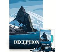 1000 Piece Puzzle For Adults Deception Island, Antarctica Travel Poster Smooth Joint Fun Logic Puzzle Play Casual Game Time Xmas Scene Art (38x52cm)