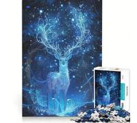 1000 Piece Puzzle For Adults Deer Animal Night Forest, Brain Teaser Game, Interesting Stress Reduction, Every Piece Is Unique 38x26cm