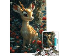 1000-piece Puzzle for Adults Deer Fun Activities at Home Difficult Hard Impossible Game Suitable for Ages 14 And Up (38x26cm)