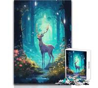 1000 Piece Puzzle For Adults Deer in Forest Pixel Art Educational Family Game But Fun And Humorous Birthday Gifts Size 38x52cm