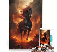 1000-piece Puzzle for Adults Demonic Horse From Hell, Educational Games, Train Your Brain And Hands, Artists' Collection, Fine Arts 50x75cm