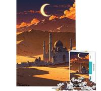1000 Piece Puzzle For Adults Desert Mosque at Sunset for Educational Game Challenge Toy for Educational Game A Work of Art Great Gifts for Games (Size 50x75cm)