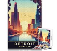 1000 Piece Puzzle For Adults Detroit Michigan Educational Family Game But Fun And Humorous Birthday Gifts Size 50x75cm