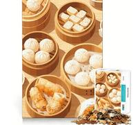1000 Piece Puzzle For Adults Dim Sum Feast Illustration Smooth Joint Fun Logic Puzzle Play Casual Game Time Xmas Scene Art (38x26cm)