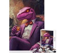 1000-piece Puzzle for Adults Dino Gentleman Educational Game Enhance Memory Home Decoration Toys with Fully Interlocking Randomly Shaped Pieces (26X38cm)