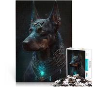 1000 Piece Puzzle For Adults Doberman Pinscher Dog Spielzeug Lernspiele Stressabbau Wunschliste mit dem Weihnachtsmann52x38cm